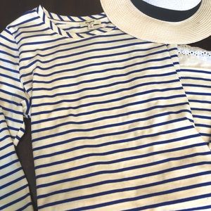 Hayden Blue and White Striped Dress - Size: S - 3/4 length sleeve